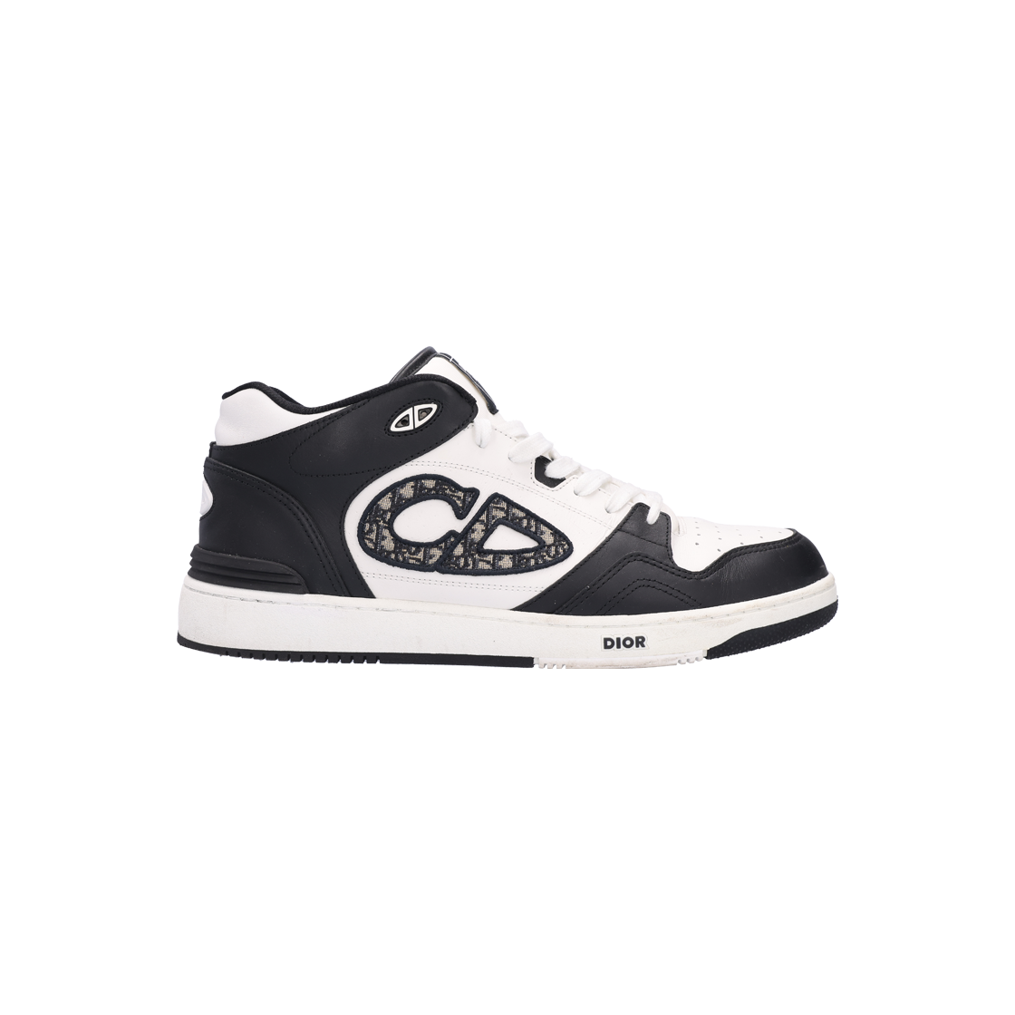 ITNW6ATG7QAK Dior B57 Mid-Top Sneakers in White & Black Calfskin Size 44