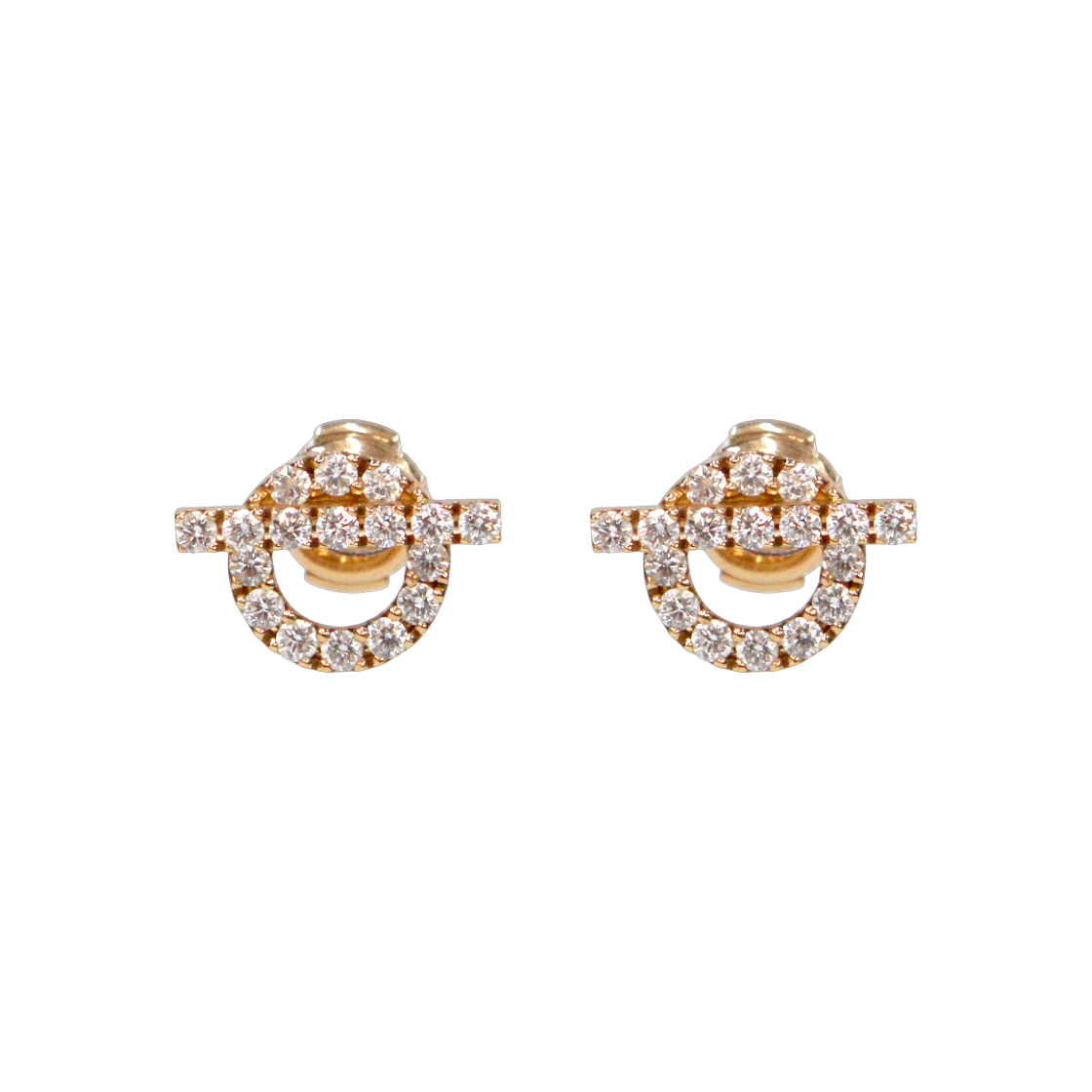 에르메스 18K 로즈 골드 다이아 피네스 귀걸이 C-B39922(Hermes 18K Rose Gold Diamond Finesse Earrings C-B39922)