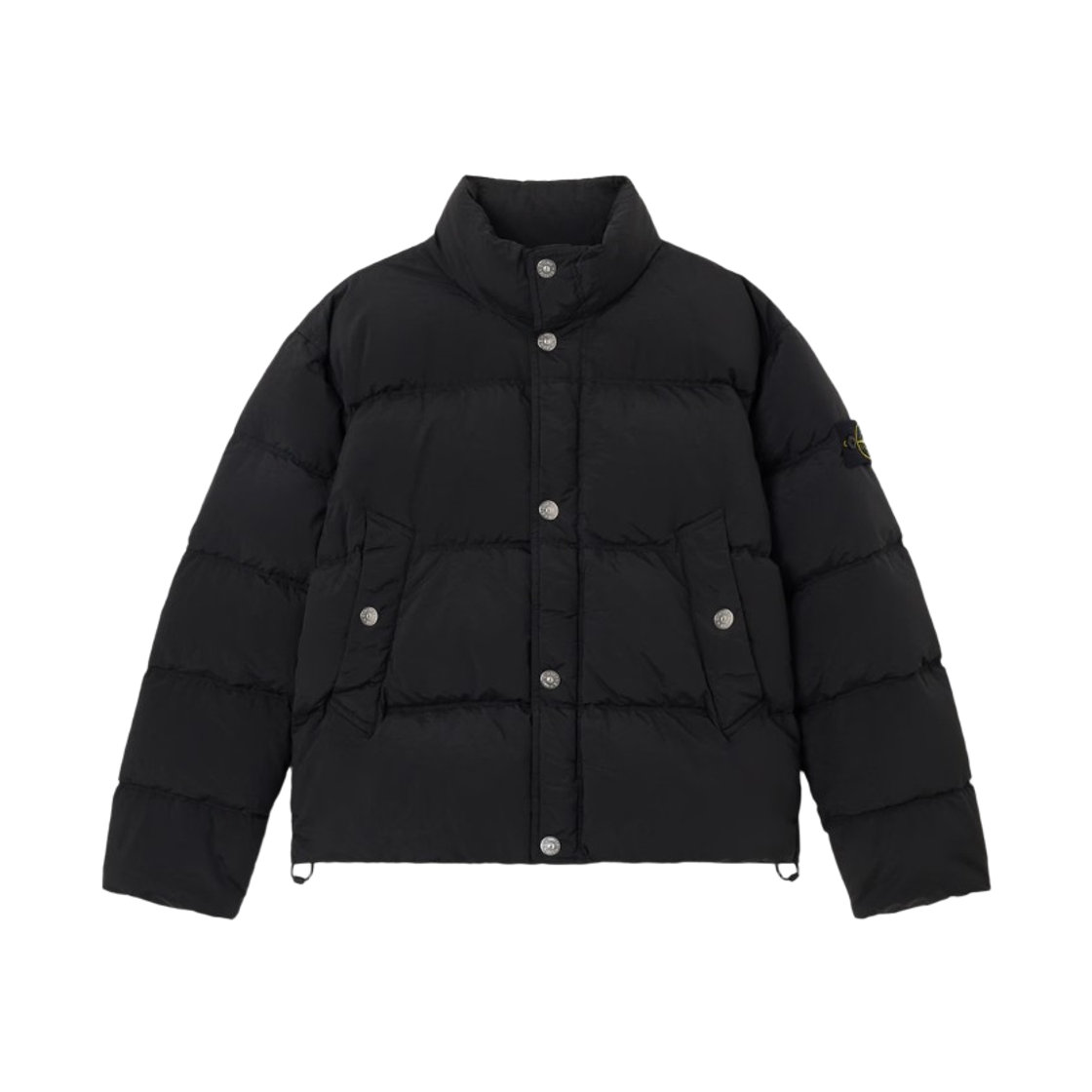 스톤 아일랜드 4100124 나일론 메탈 에코닐 안티드롭 스냅 버튼 포켓 다운 자켓 블랙 - 25FW