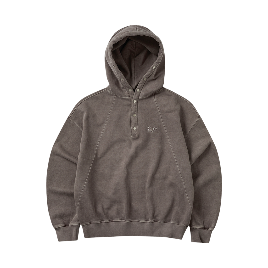 리오므 피그먼트 헤비스웨트 버튼 후디 브라운(Riomeu Pigment Heavy Sweat Burton Hoodie Brown)