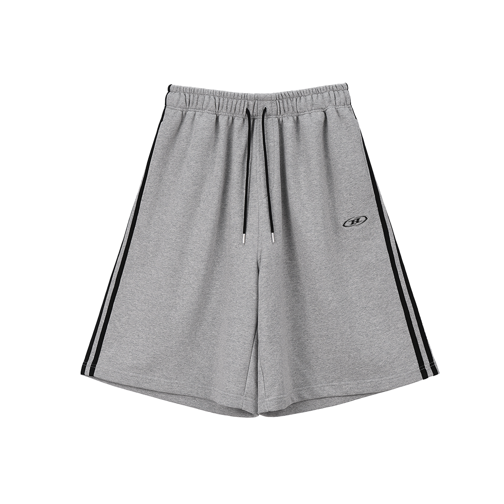 본투윈 크롬 B 트랙라인 버뮤다 팬츠 멜란지그레이(BORN TO WIN Chrome B Track Line Bermuda Pants Melange Grey)