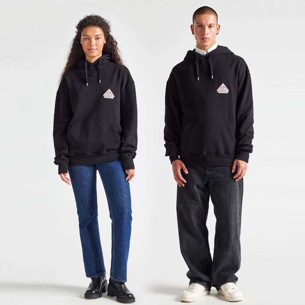 피레넥스 (24FW) 저니 후디 인 오가닉 코튼 - 블랙(Pyrenex (24FW) JOURNEY Hoodie in organic cotton - Black) - 2