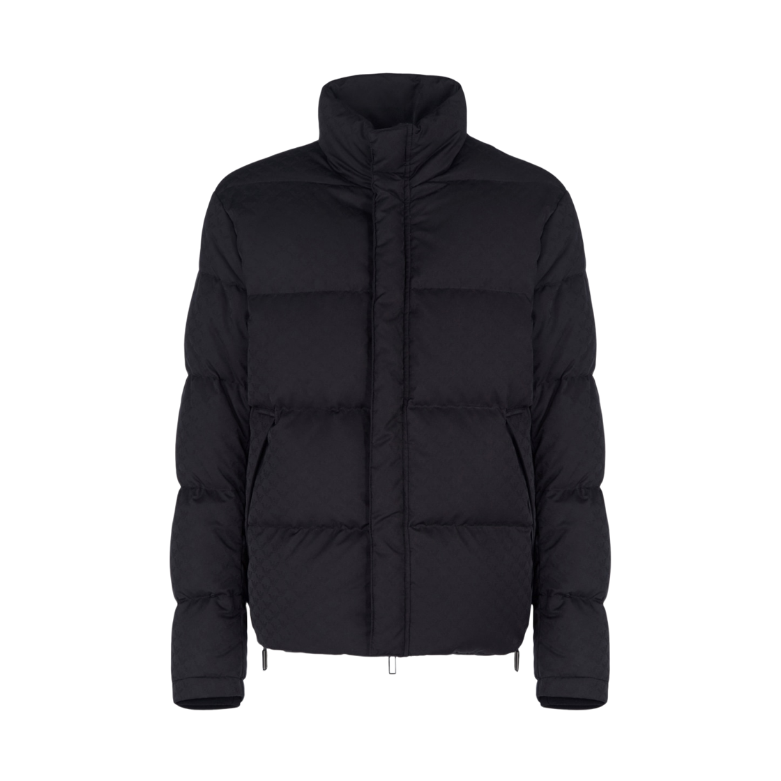 8N1BN31NHQZF046 Emporio Armani Allover Jacquard Eagle Quilted Puffer Jacket Black