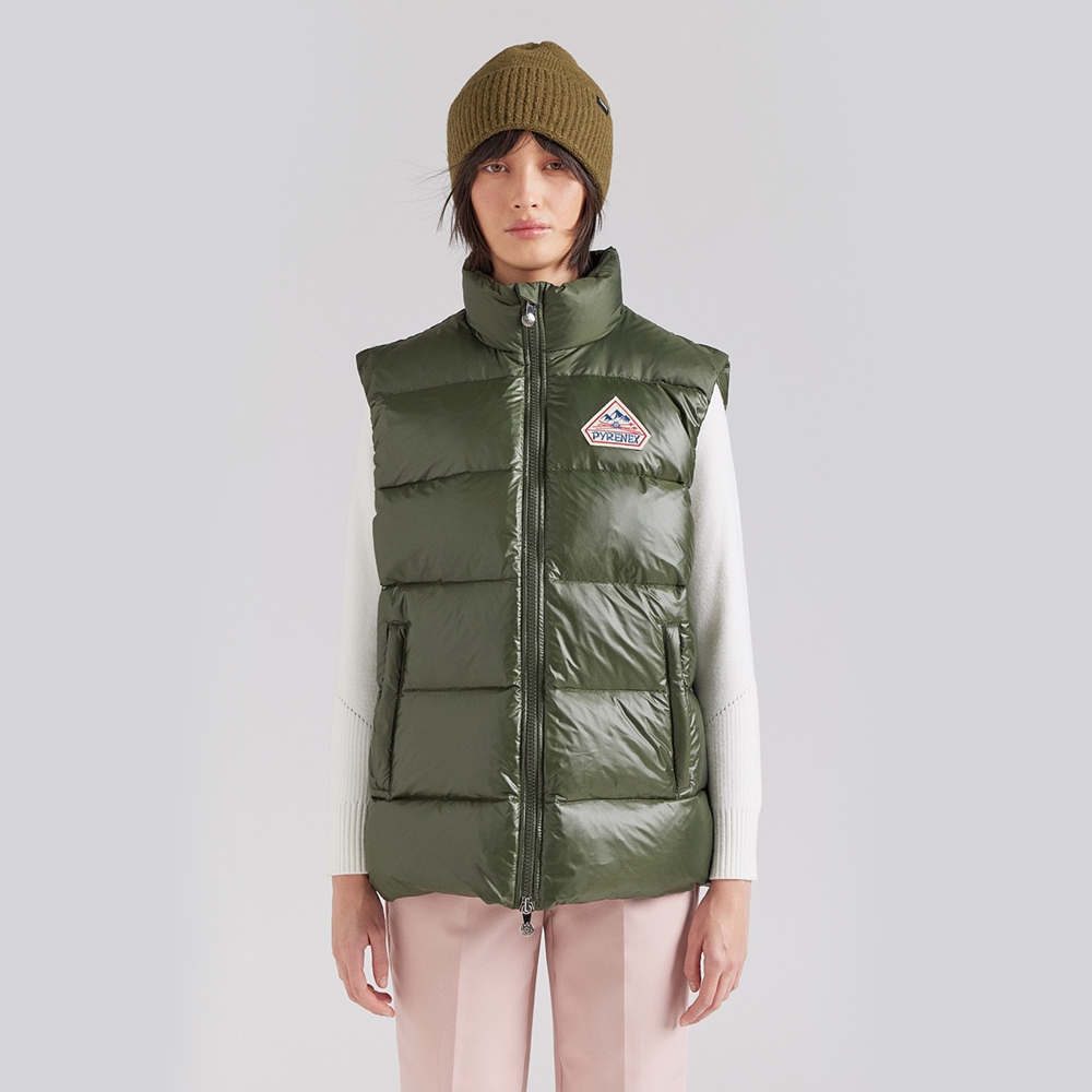피레넥스 (24FW) 존 유니섹스 슬리브리스 다운 자켓 - 딥 카키(Pyrenex (24FW) JOHN Unisex Sleeveless Down Jacket - Deep Khaki) - 5