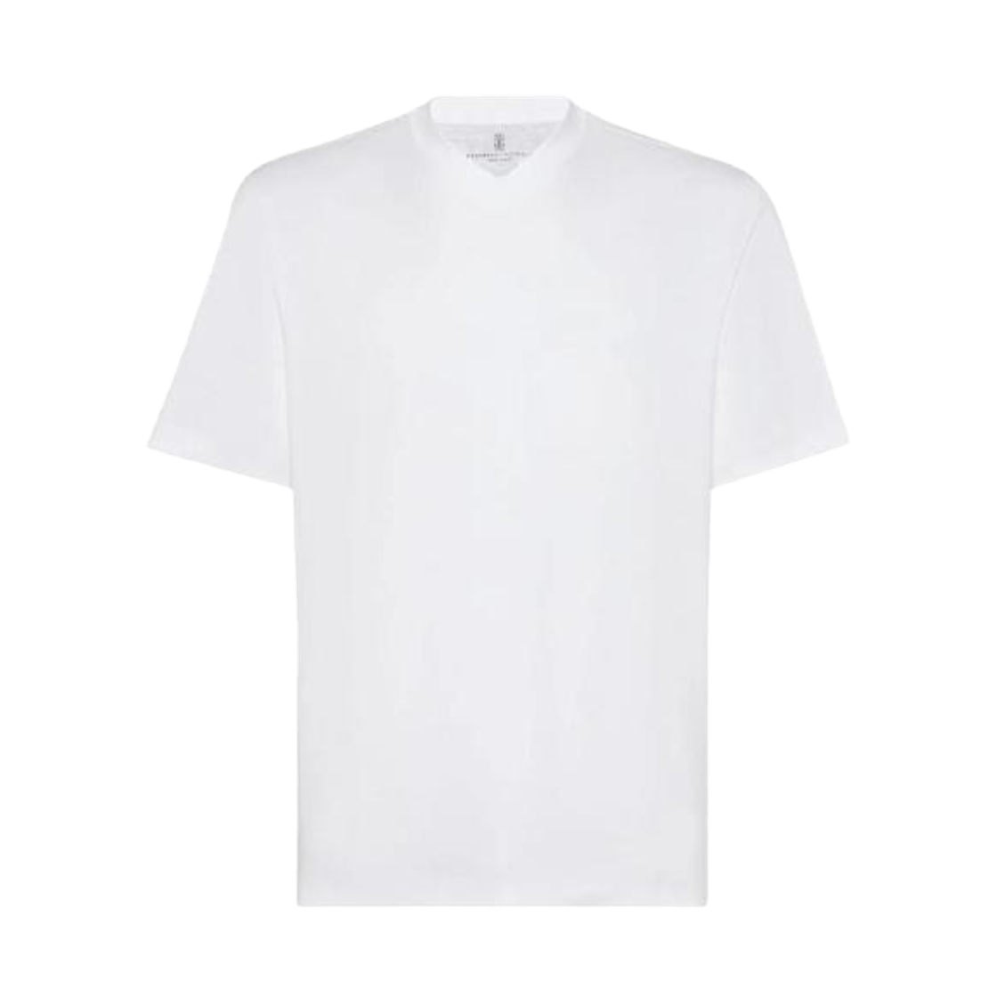 M0B131344-C6159 Brunello Cucinelli Cotton Jersey V-Neck T-Shirt White