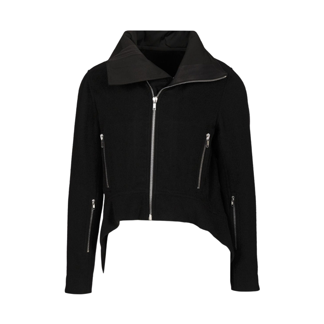 RP02E4722-WBD-09 (W) Rick Owens Wool Zip Up Jacket Black