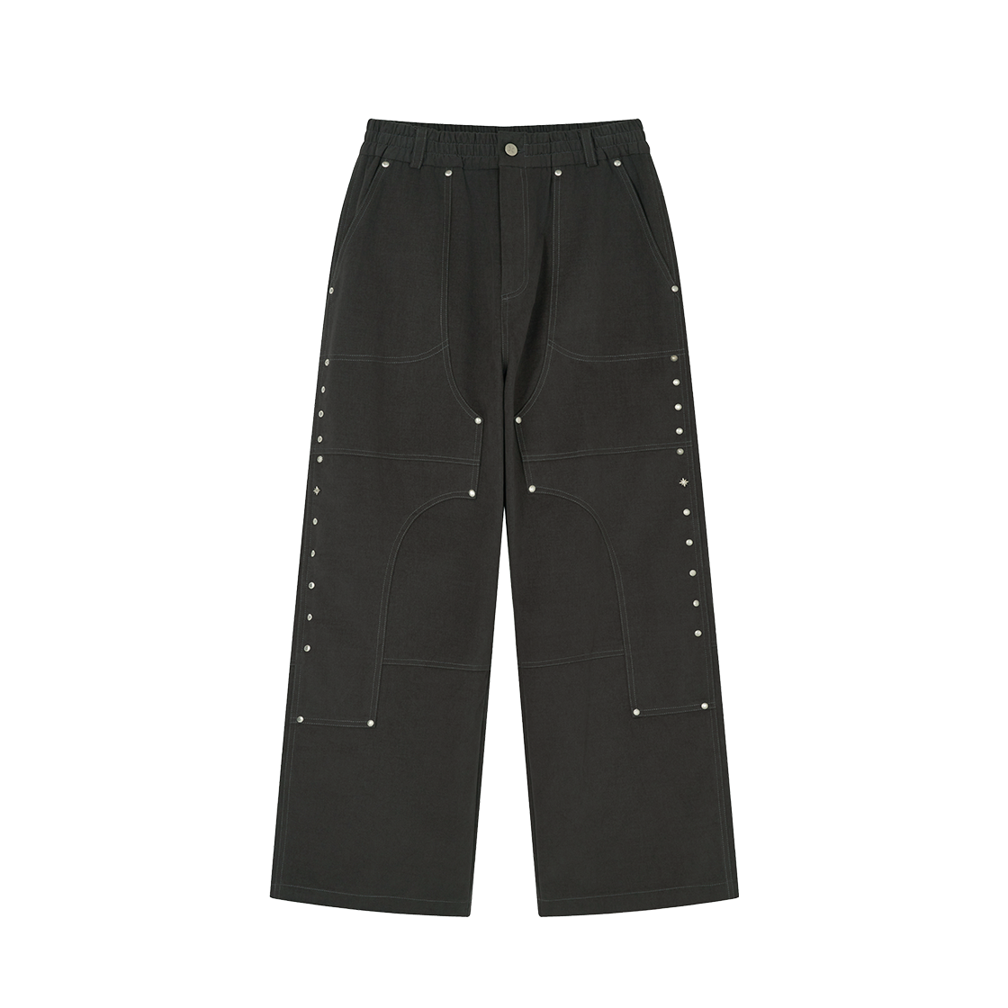 RADIANT152 Riomeu Double knee Western Twill Cotton Pants Charcoal