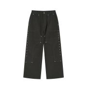 Riomeu Double knee Western Twill Cotton Pants Charcoal