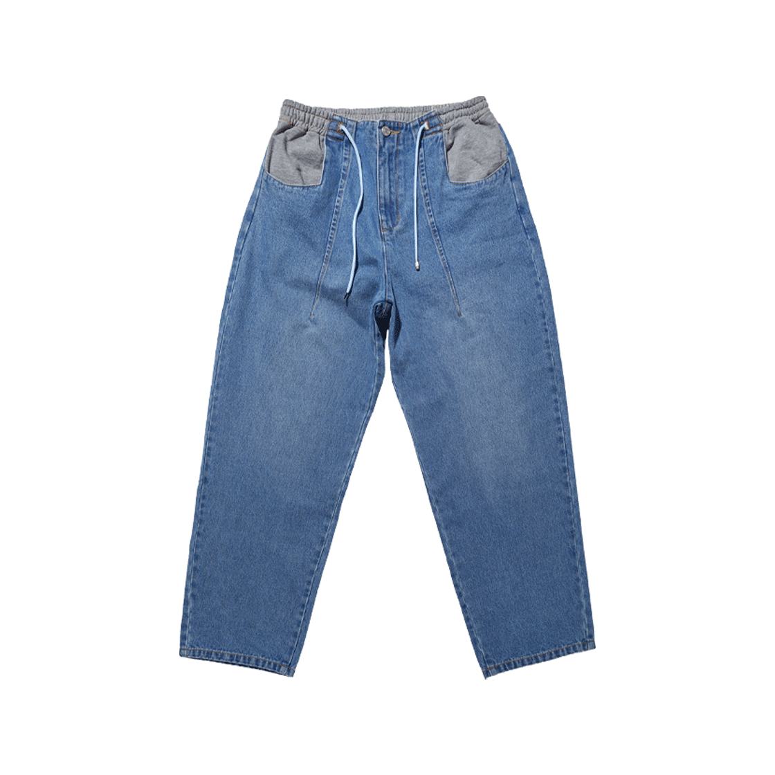 BEEHFWPT04BL Express Holiday Sweat Mix Denim Pants Blue