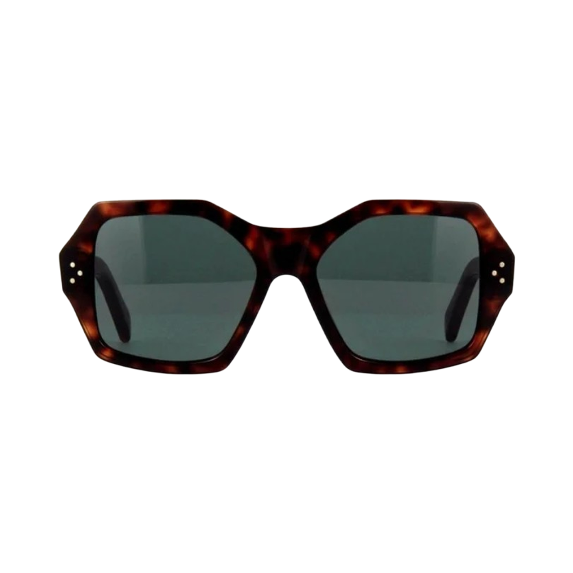 CL40104I-52N (W) Celine Square Acetate Sunglasses Havana Green