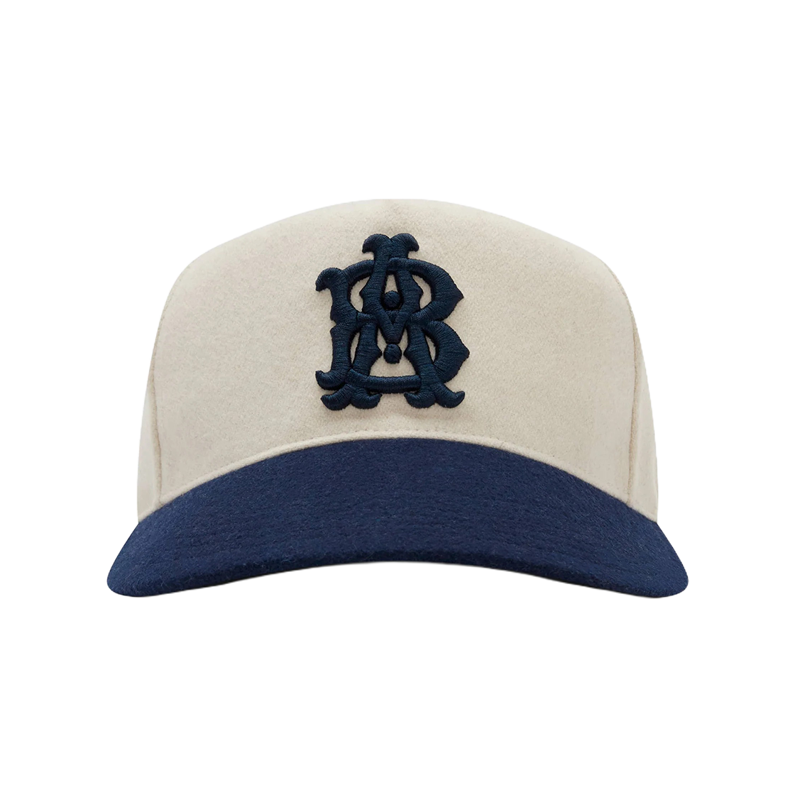 [KREAM 단독] 어바웃 블랭크 모노그램 콘트라스트 캡 에크루 네이비 - 26SS([KREAM 단독] About:Blank Monogram Contrast Cap Ecru Navy - 26SS)