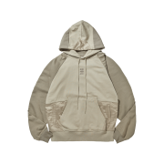 Express Holiday Color Block Hoodie Sand Beige