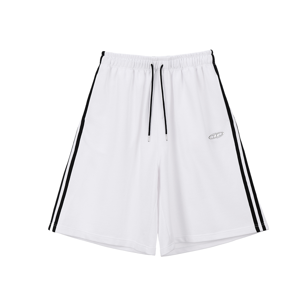 본투윈 크롬 B 트랙라인 버뮤다 팬츠 화이트(BORN TO WIN Chrome B Track Line Bermuda Pants White)