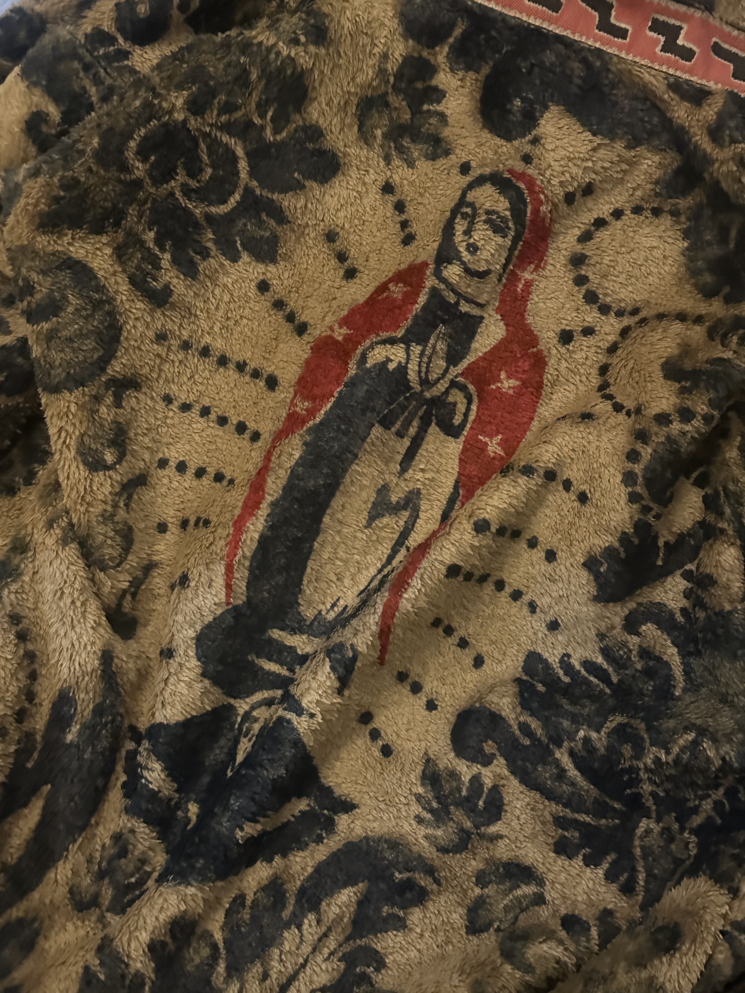 Kapital Damask Pattern Maria Fleece Zip Blouson Beige 착용 스타일 - 2