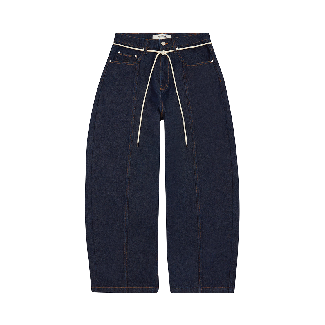 [KREAM 단독] 어바웃 블랭크 와이드 레그 펠드 데님 로우 인디고 - 26SS([KREAM 단독] About:Blank Wide Leg Felled Denim Raw Indigo - 26SS)