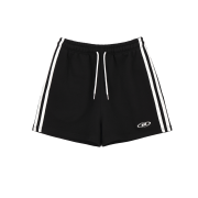 BORN TO WIN W Chrome B Track Line Shorts Black