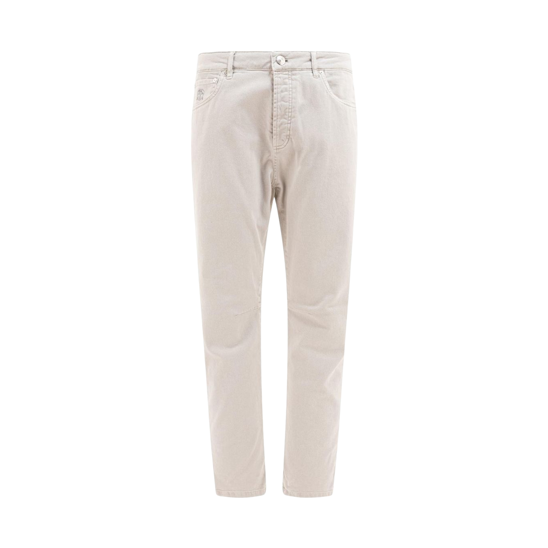 M277PX1290-C7008 Brunello Cucinelli Garment Dyed Cotton Pants Ivory