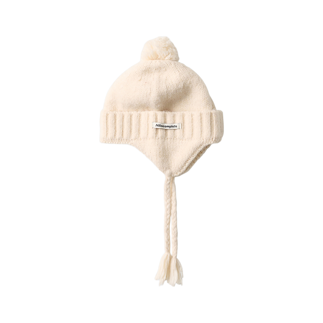 올인컴플리트 폴드 벨 이어플랩 비니 크림(Allincomplete Folded Bell Earflap Beanie Cream)