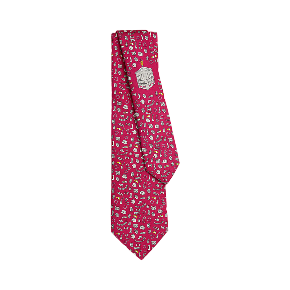 에르메스 퀸카일리 뒤 포부르 타이 푸시아 그리(Hermes Quincaillerie Du Faubourg Tie Fuchsia Gris) - 1