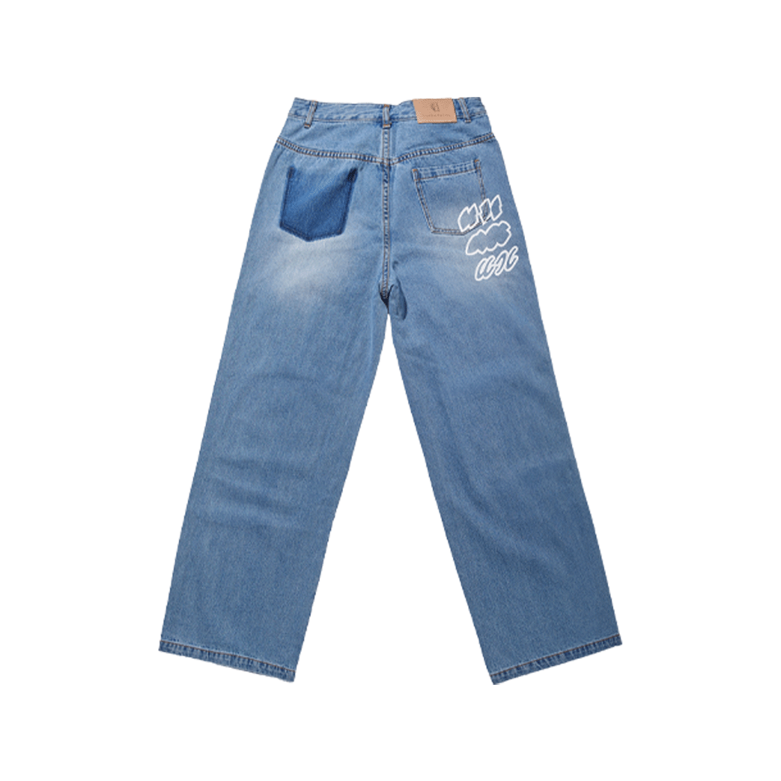 BEEHFWPT02BL Express Holiday Holiday String Wide Denim Pants Blue