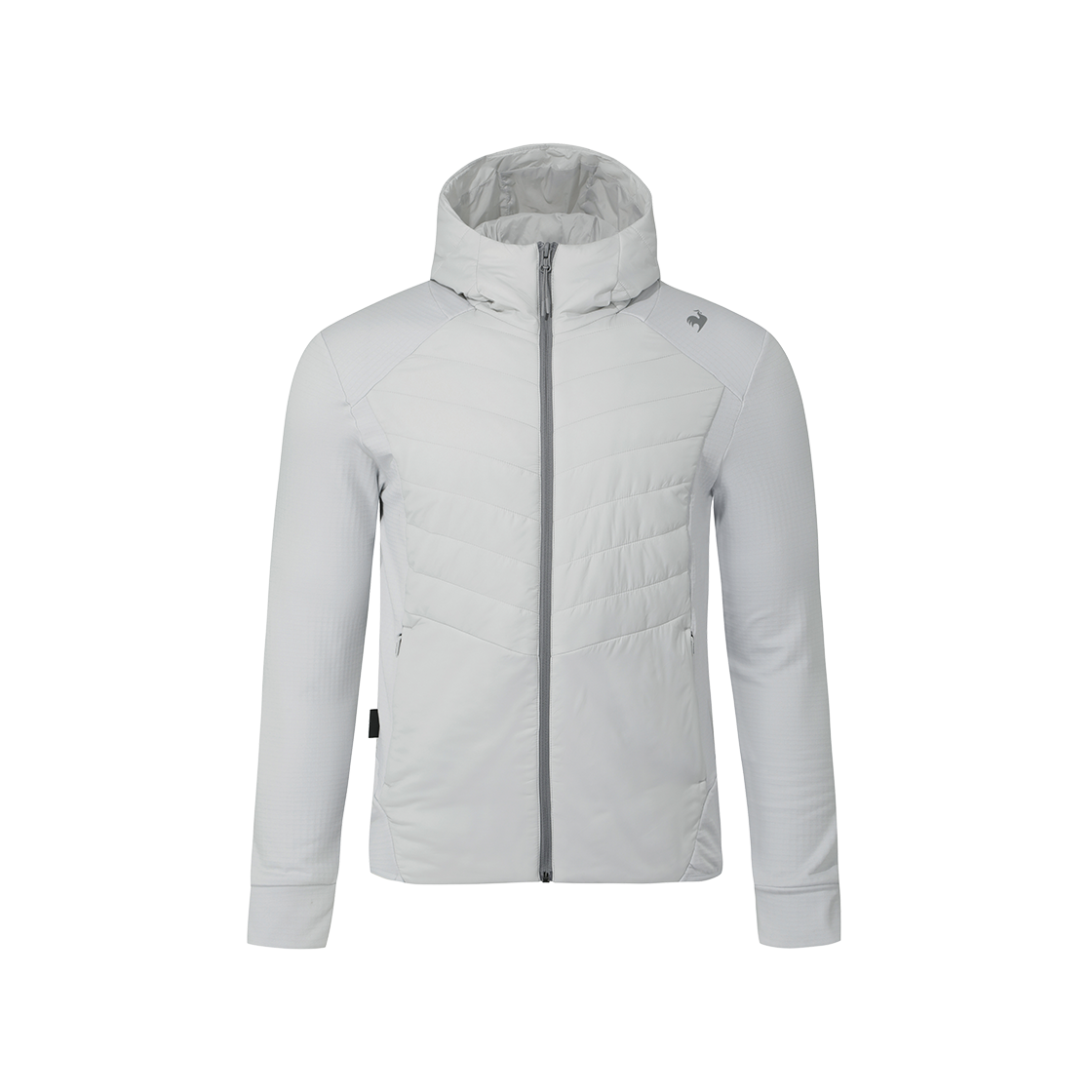 QQ423EPDO3_WGR0 le coq sportif Hybrid 3M Thinsulate Padded Zip-Up Jacket White Grey