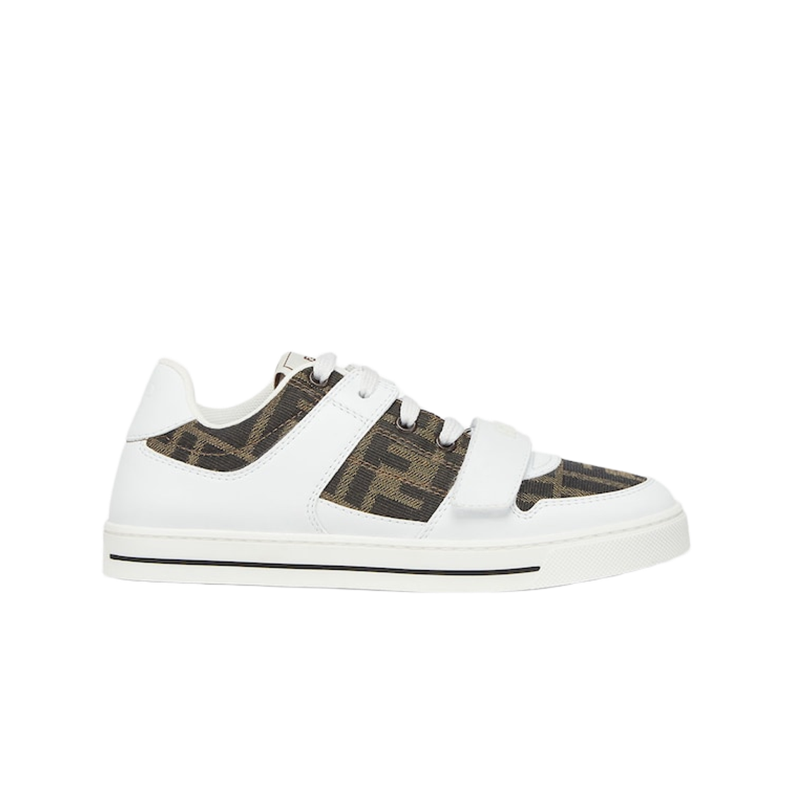 (키즈) 펜디 레더 자카드 스니커즈 브라운((Kids) Fendi Leather Jacquard Sneakers Brown)