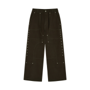 Riomeu Double knee Western Twill Cotton Pants Brown