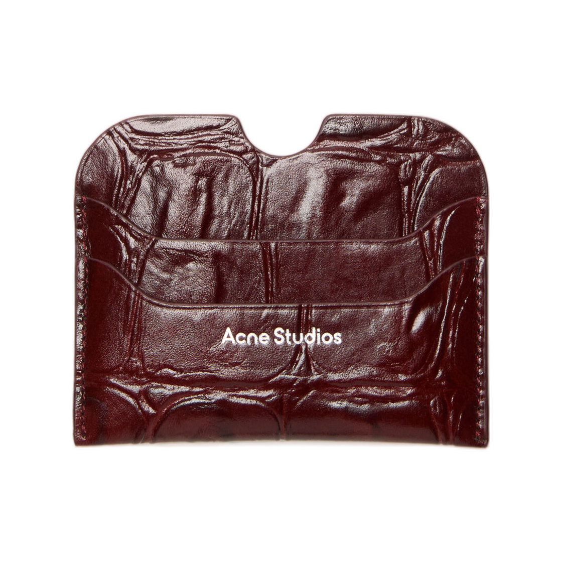 CG0307-479 Acne Studios Leather Card Holder Burgundy