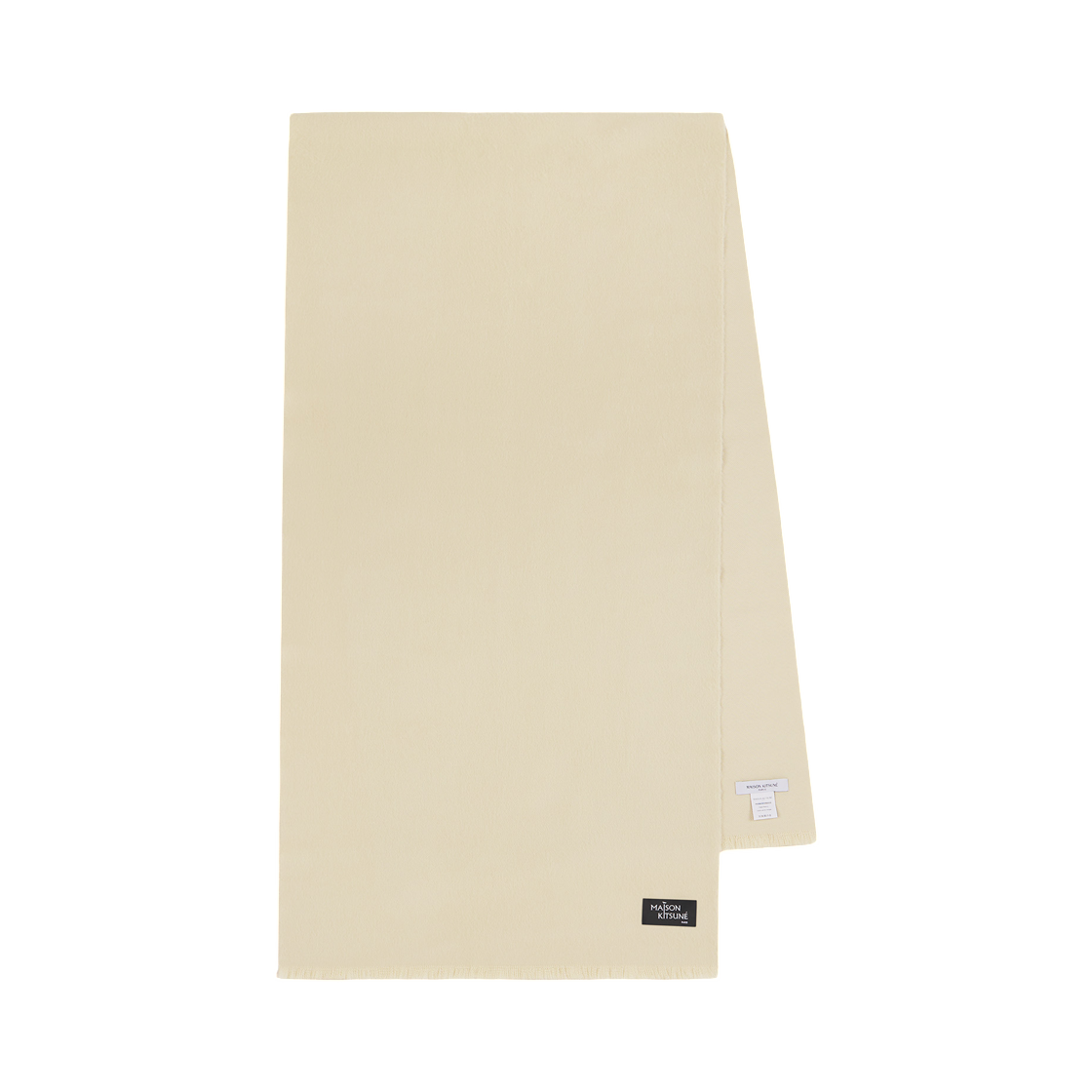 메종 키츠네 울 프린지 머플러 탄 베이지