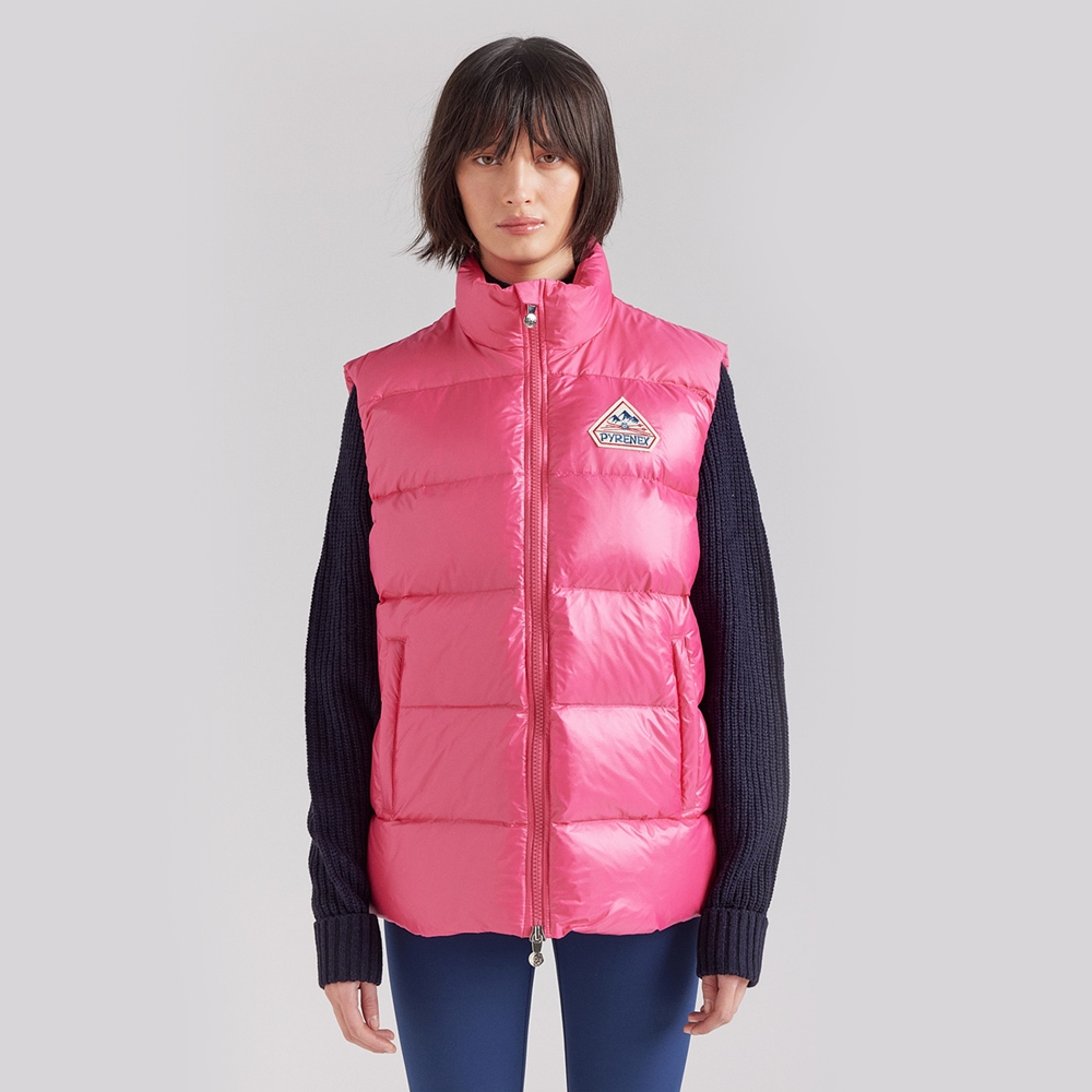 피레넥스 (24FW) 존 유니섹스 슬리브리스 다운 자켓 - 라즈베리 소르베(Pyrenex (24FW) JOHN Unisex Sleeveless Down Jacket - Raspberry Sorbet) - 3
