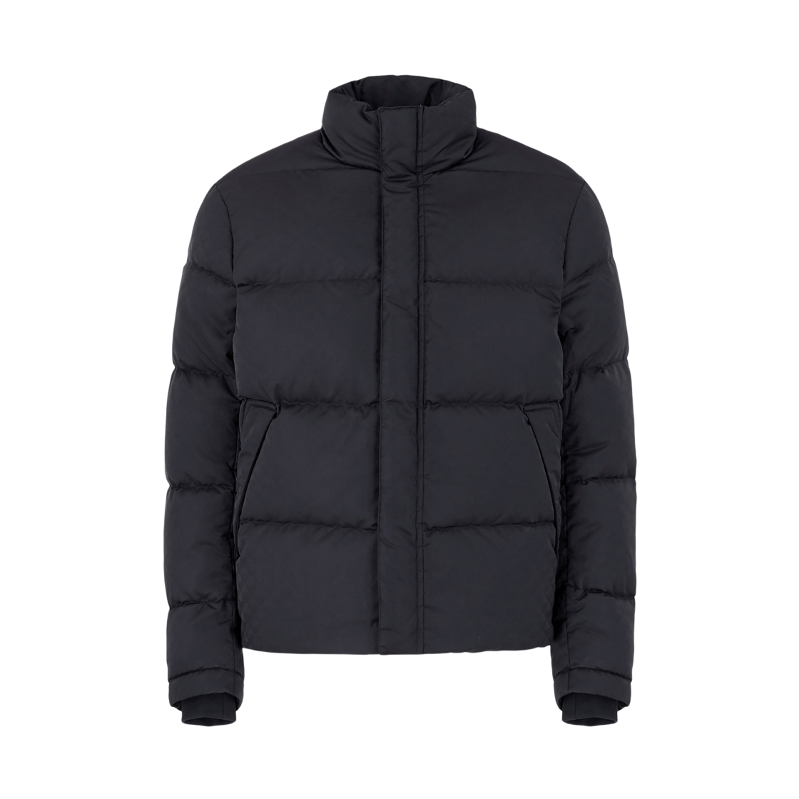 8N1BN31NHQZF976 Emporio Armani Allover Jacquard Eagle Quilted Puffer Jacket Navy Blue