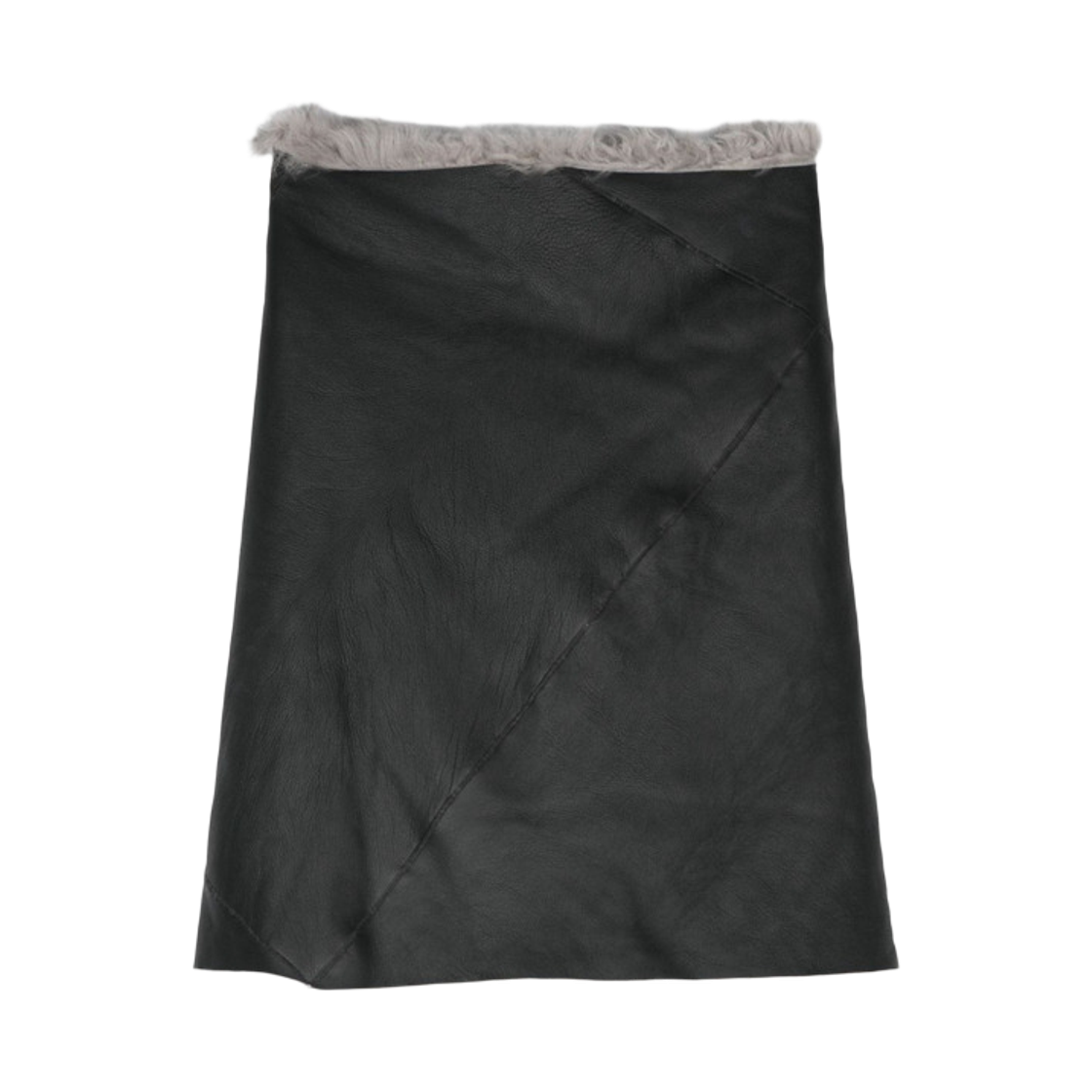 RP02D3443-LSHTR-908 (W) Rick Owens Shearling Leather Cape Black