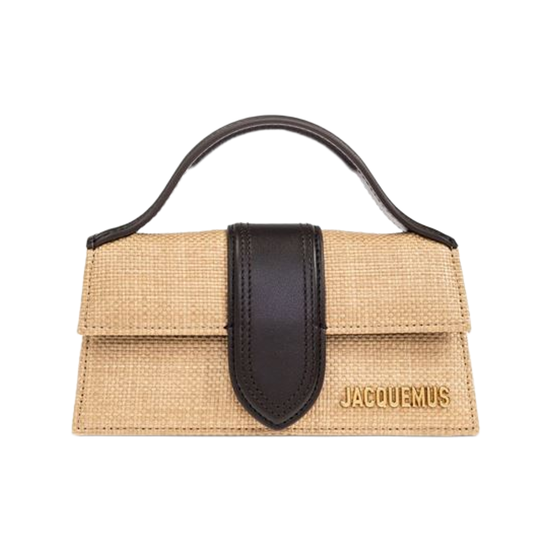 BAW00006AW0-0511-1FF Jacquemus Bambino Mini Flap Bag Natural Dark Brown