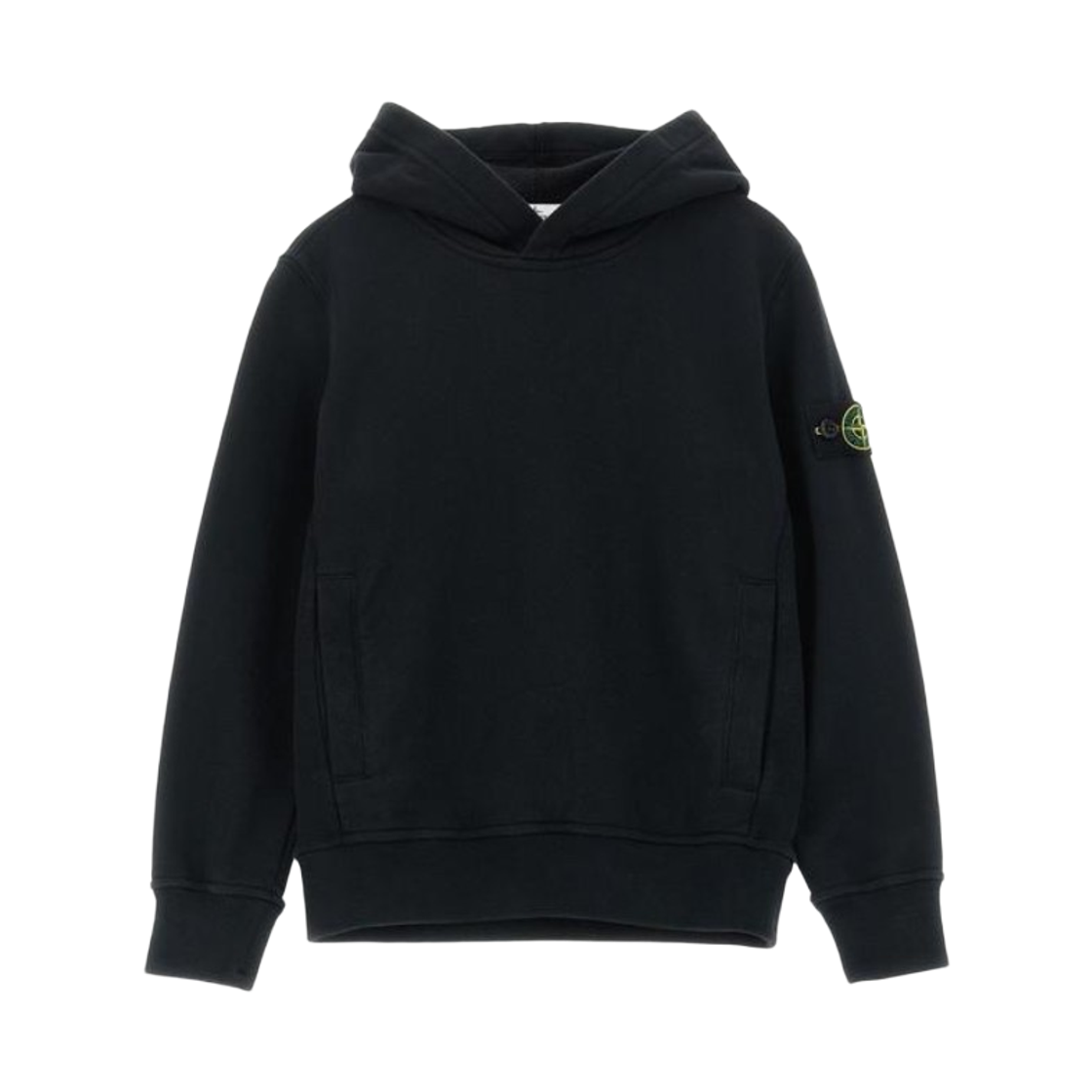 (키즈) 스톤 아일랜드 6100004 로고 배지 후드 블랙 - 25FW((Kids) Stone Island 6100004 Logo Badge Hooded Black - 25FW) - 1