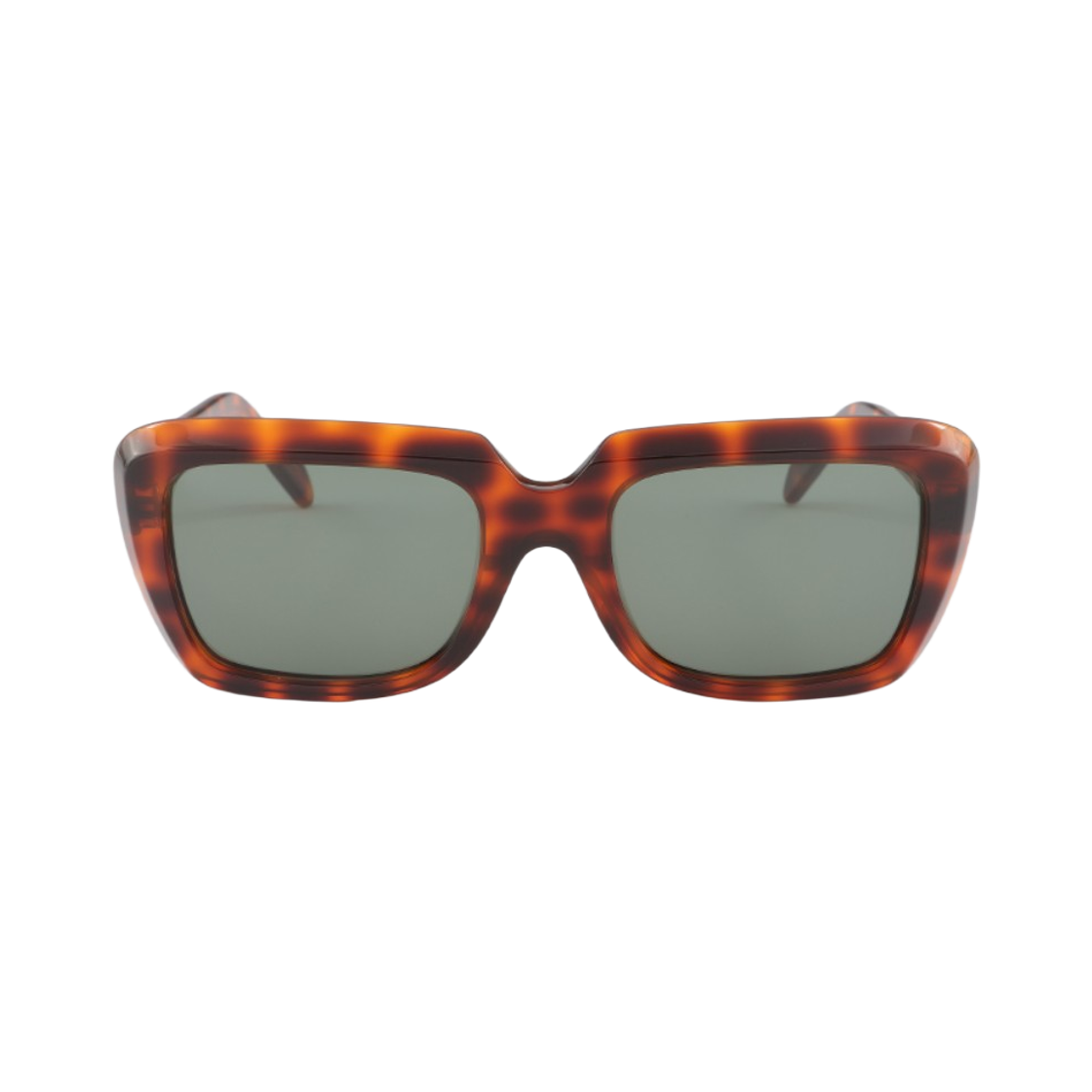 CL40091I-55N (W) Celine Square Acetate Sunglasses Havana Green
