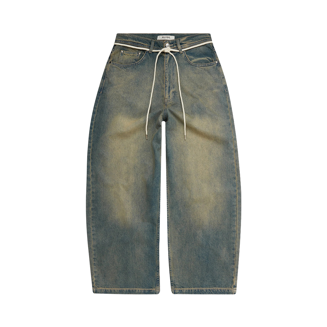 [KREAM 단독] 어바웃 블랭크 와이드 레그 데님 더티 블루 워시 - 26SS([KREAM 단독] About:Blank Wide Leg Denim Dirty Blue Wash - 26SS)