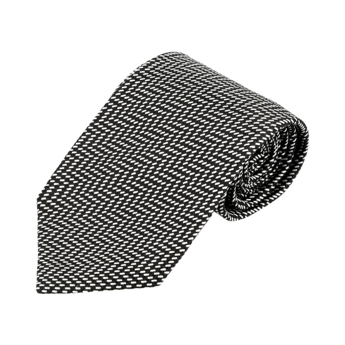 STE001-S0130-IG013 Tom Ford Herringbone Pattern Silk Tie Black