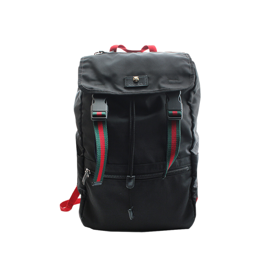 구찌 블랙 테크노 캔버스 타이거헤드 백팩 (450982)(Gucci Black Techno Canvas Tiger Head Backpack (450982)) - 1