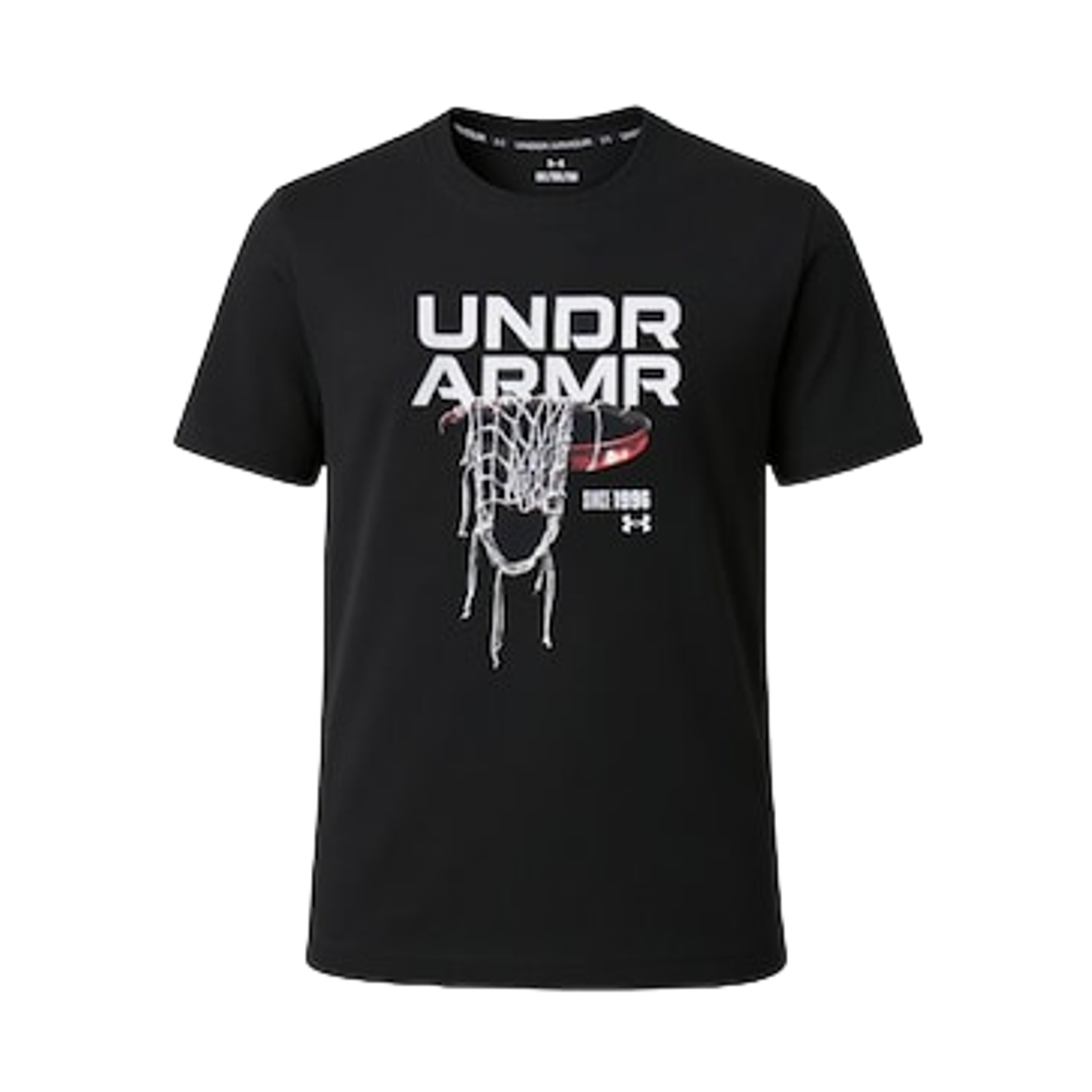 언더아머 후프 숏슬리브 티셔츠 블랙 화이트(Under Armour Hoops Short Sleeve T-Shirt Black White)