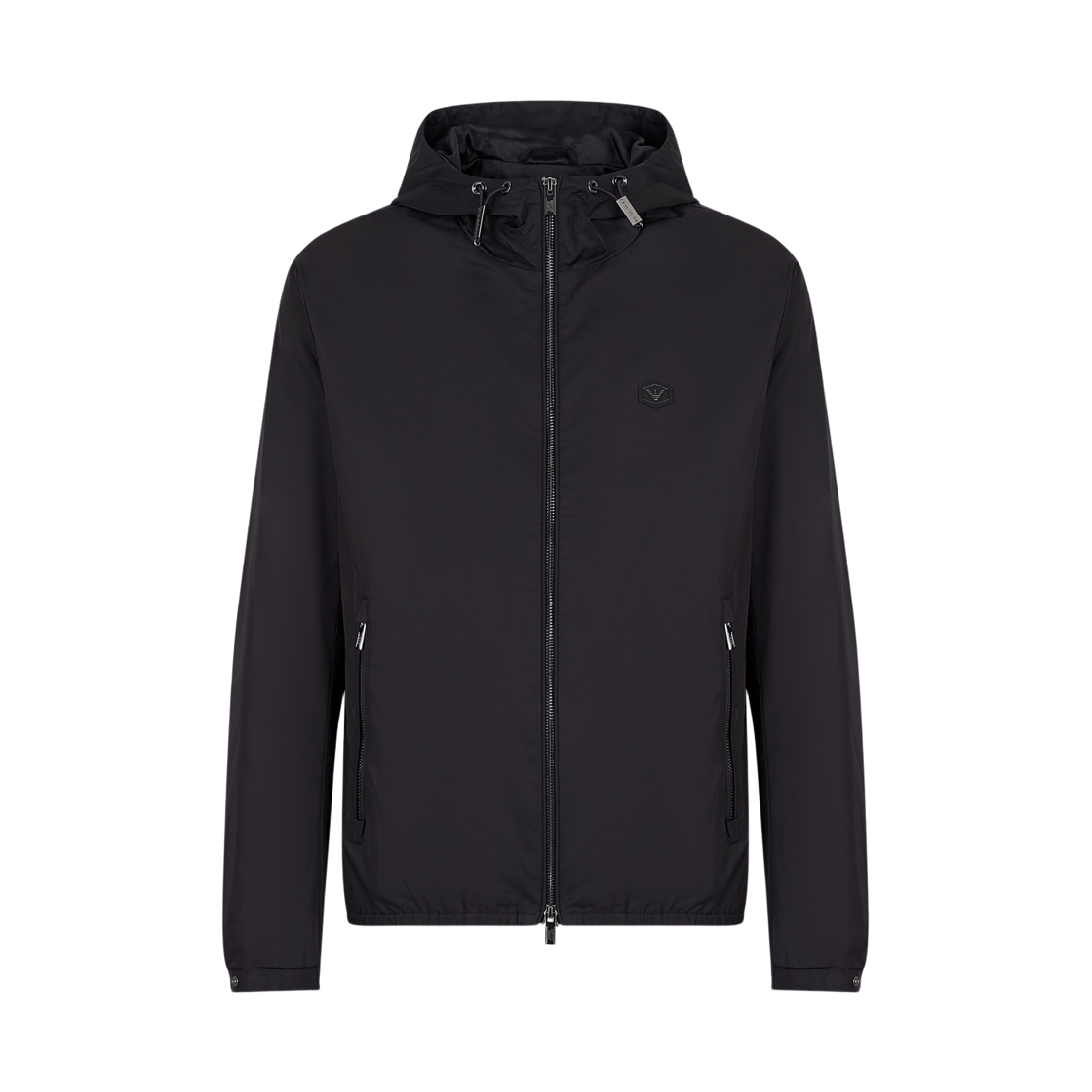 8N1BQ01NZQZ0920 Emporio Armani Logo Patch Detail Hoodie Nylon Blouson Navy Blue