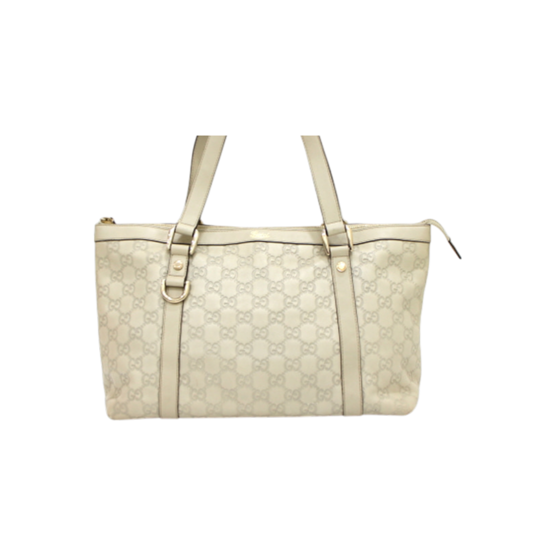 ITV4FQVLS9BU Gucci 141470 GG Leather Zip Shopper Tote & Shoulder Bag AA34960