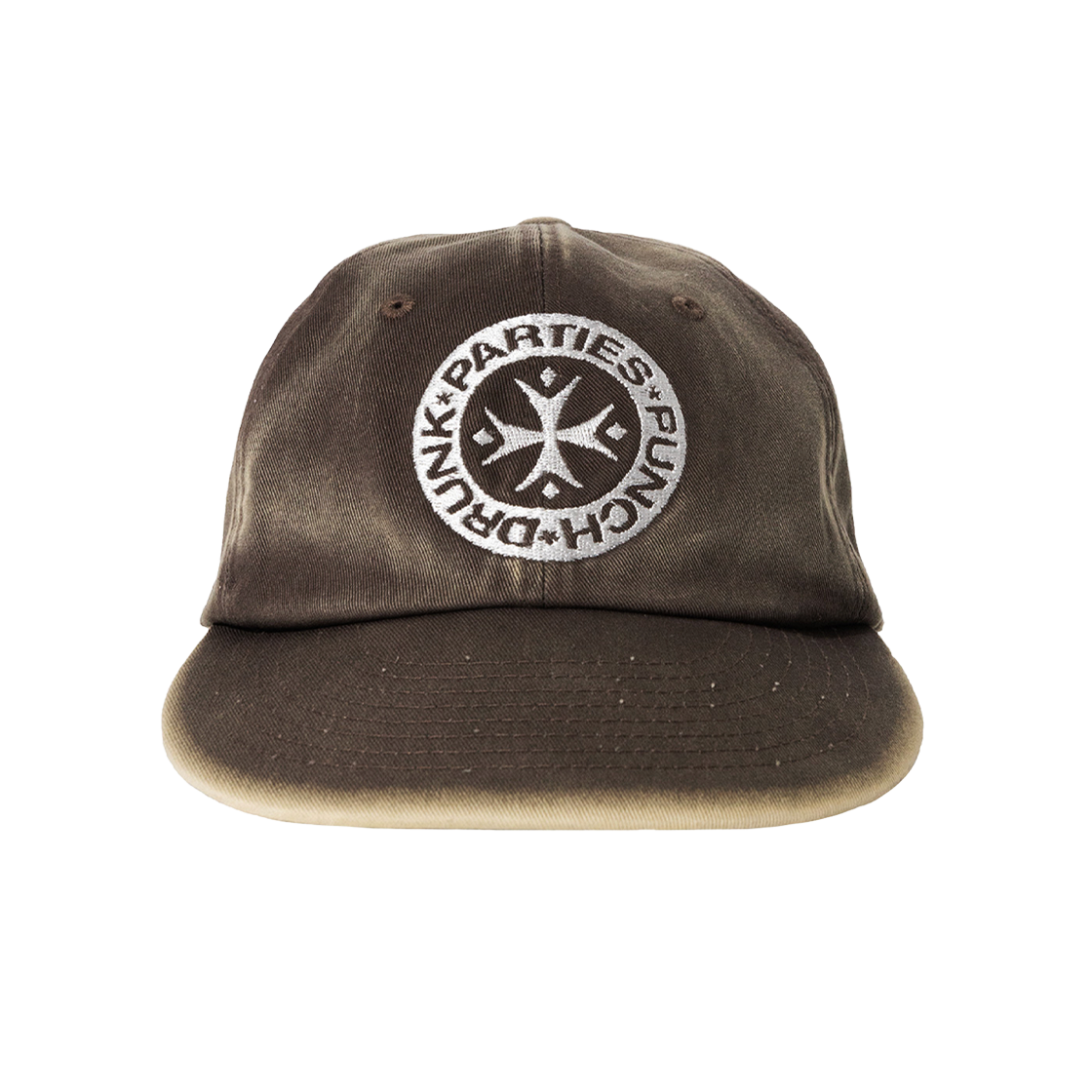 PDP251CP03AWKF Punch Drunk Parties Circle Logo 6 Panel Cap Washed Khaki