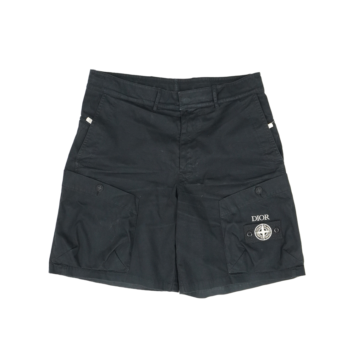 IT6DLO75A746 Dior x Stone Island Black Bermuda Shorts