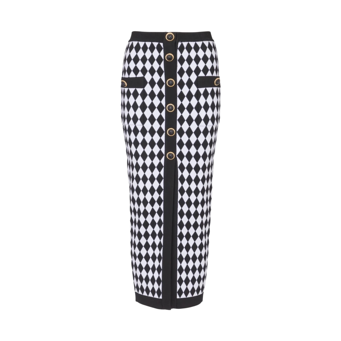 (W) ๋ฐ๋ง ๋ค์ด์๋ชฌ๋ ์์นด๋ ๋ฏธ๋ ์ค์ปคํธ ๋ธ๋((W) Balmain Diamond Jacquard Midi Skirt Black)