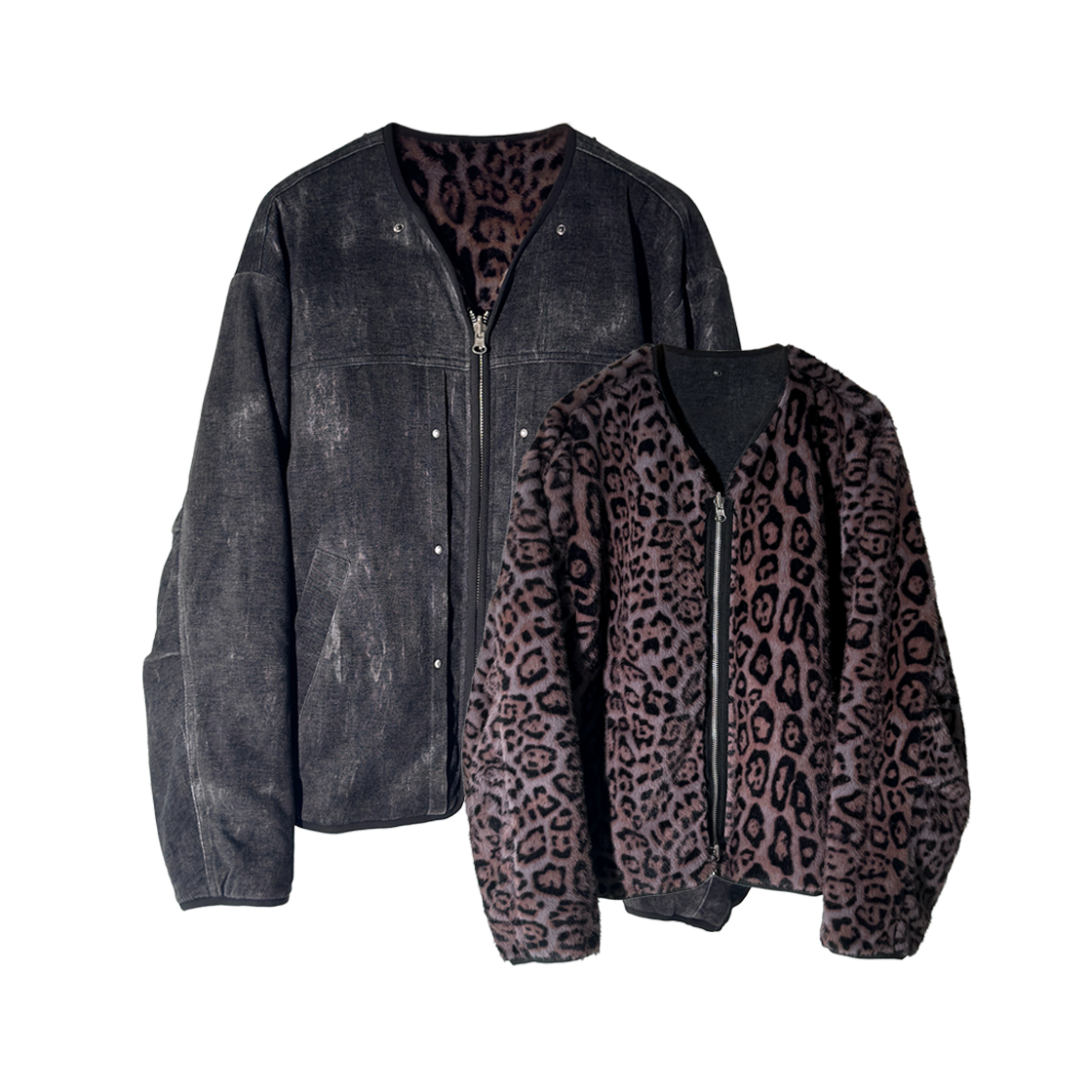 CD25FWLFJK05BR Cord Leo-tron Double Face Jacket Dust Charcoal