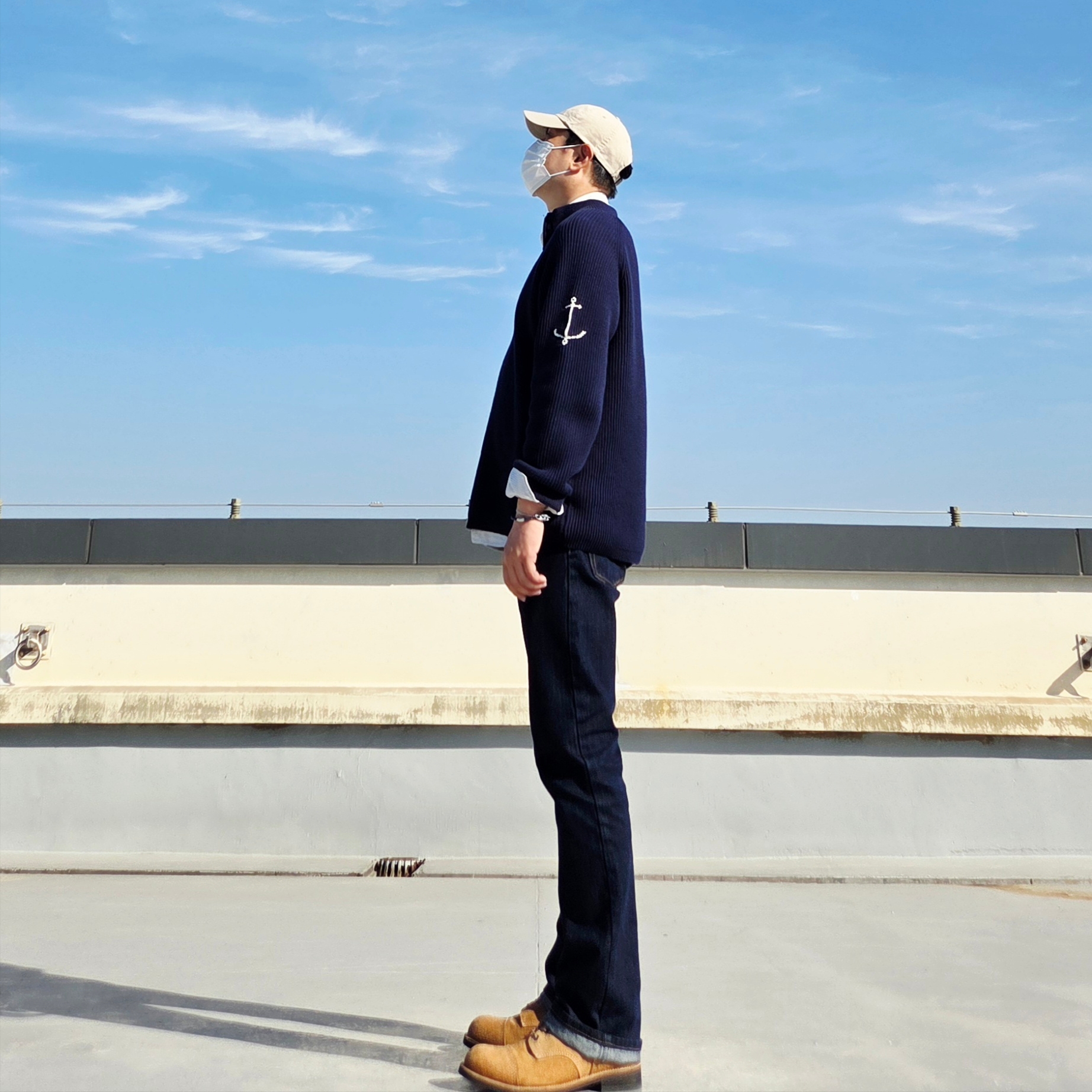 [20% 적립] Polo Ralph Lauren Cotton Chino Baseball Cap Nubuck Relay Blue - 25SS, Ogarp Metal Keyring Silver 착용 스타일 - 4