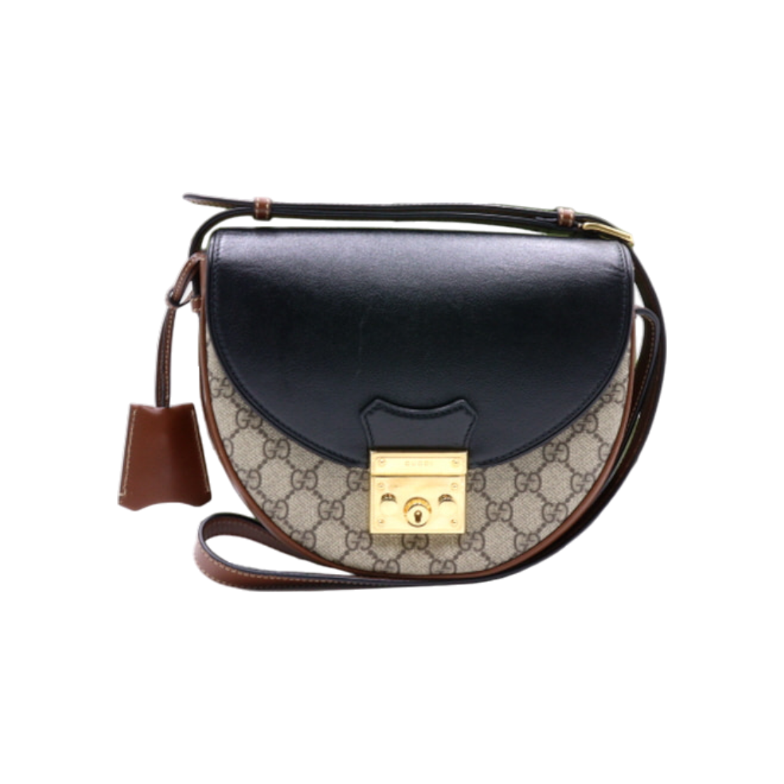 ITI98CD7PERJ Gucci 644524 GG Supreme Canvas New Padlock Small Crescent Shoulder Bag & Crossbody AA27403