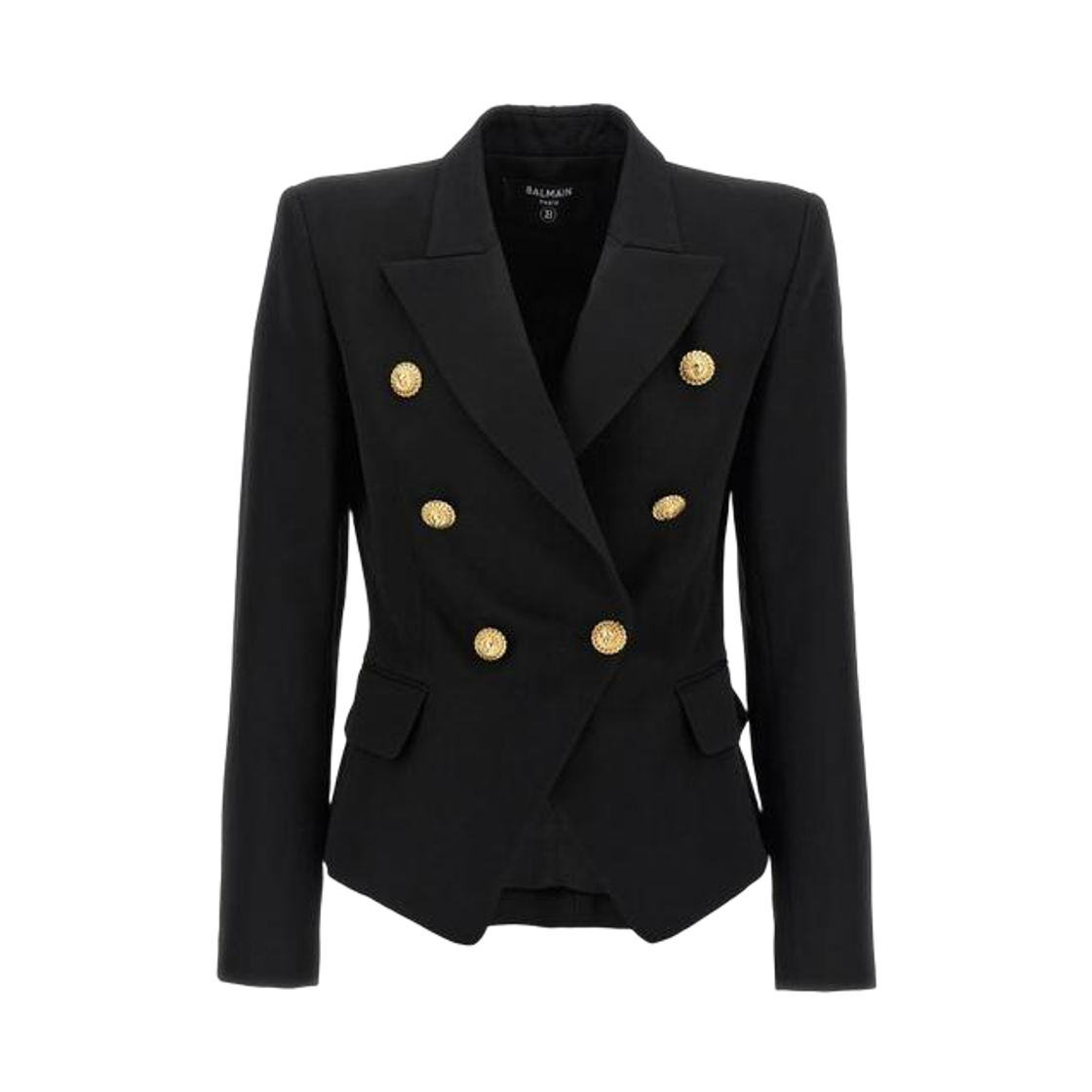 (W) 발망 더블 브레스티드 수트 자켓 블랙((W) Balmain Double-Breasted Suit Jacket Black)