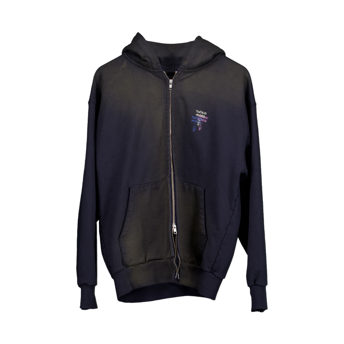 템포러리 유니버스 빈티지 워시드 집업 네이비(Temporary Universe Vintage Washed Zip Up Navy)