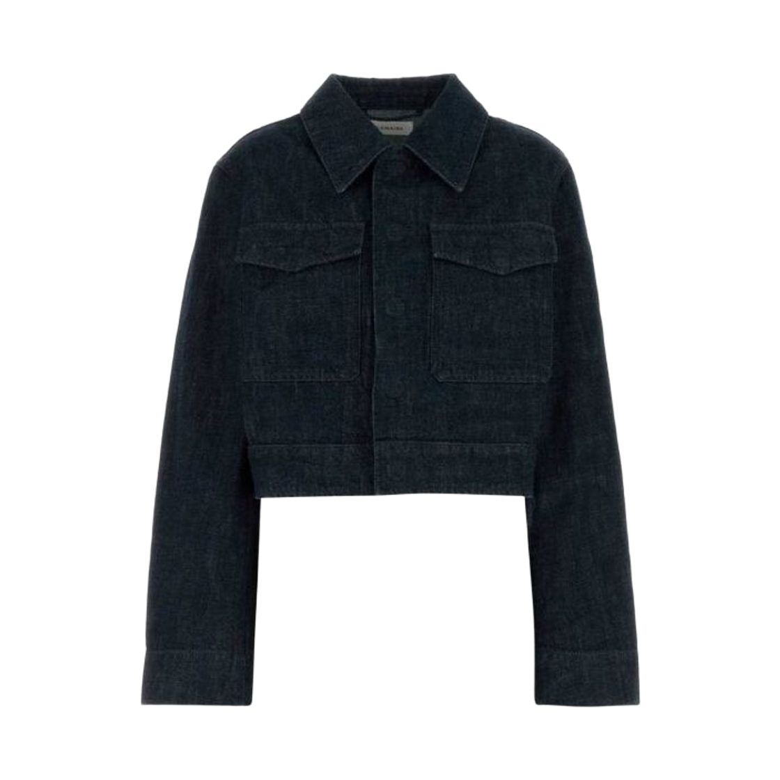 OW1139-LD068-760 (W) Lemaire Two Pocket Cropped Jacket Denim Indigo